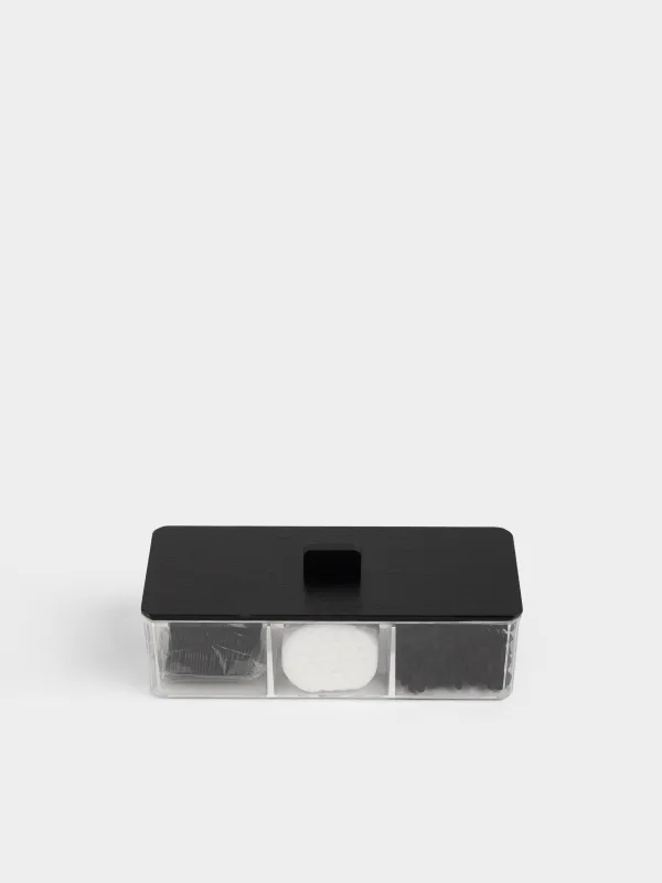 Контейнер с ватными дисками/палочками/зубными нитями, Basic black, image-4