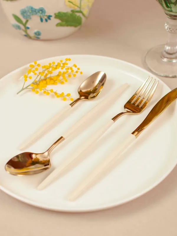 Столовые приборы, 6 перс, 24 пр, сталь, золотисто-молочные, Paris, image-5