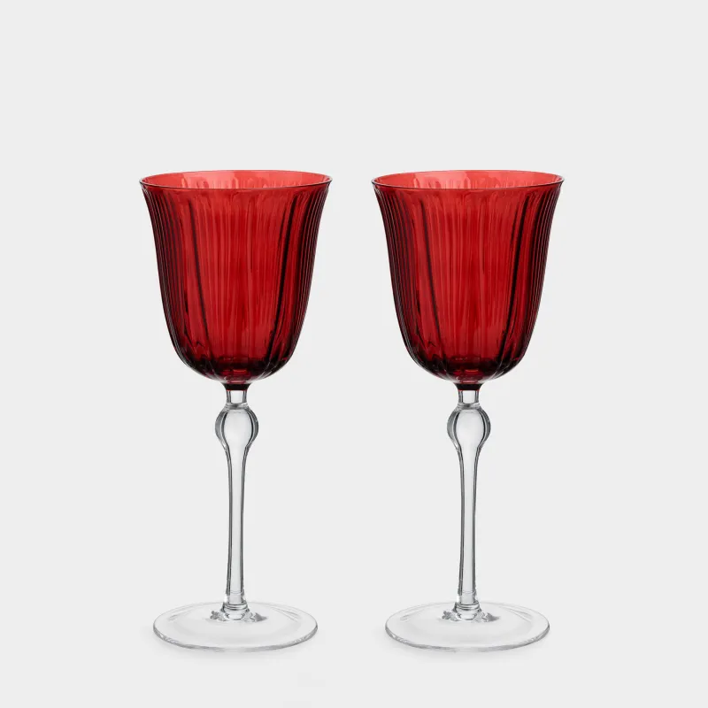 Бокал для вина, 300 мл, 2 шт, стекло, красный, Piemont