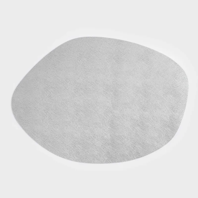 Салфетка под приборы, 31x43 см, двусторонняя, ПВХ, фигурная, серебристая/золотистая, Rock