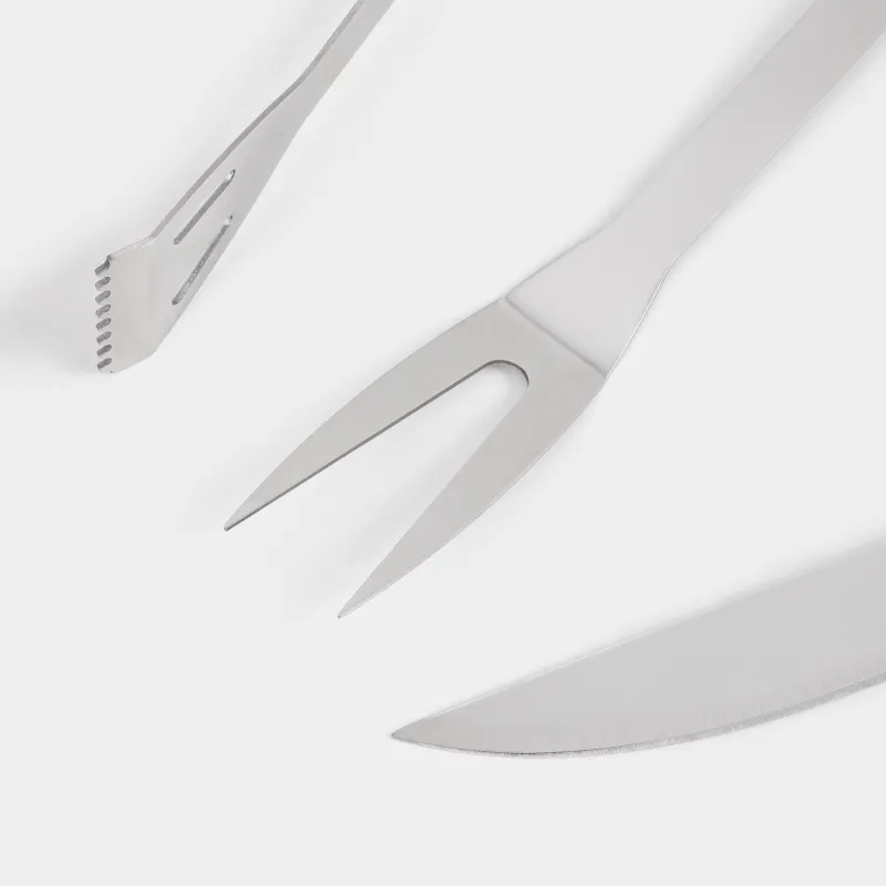 Набор для барбекю, 3 пр, в кожаном чехле, сталь/пластик/экокожа, BBQ, image-6