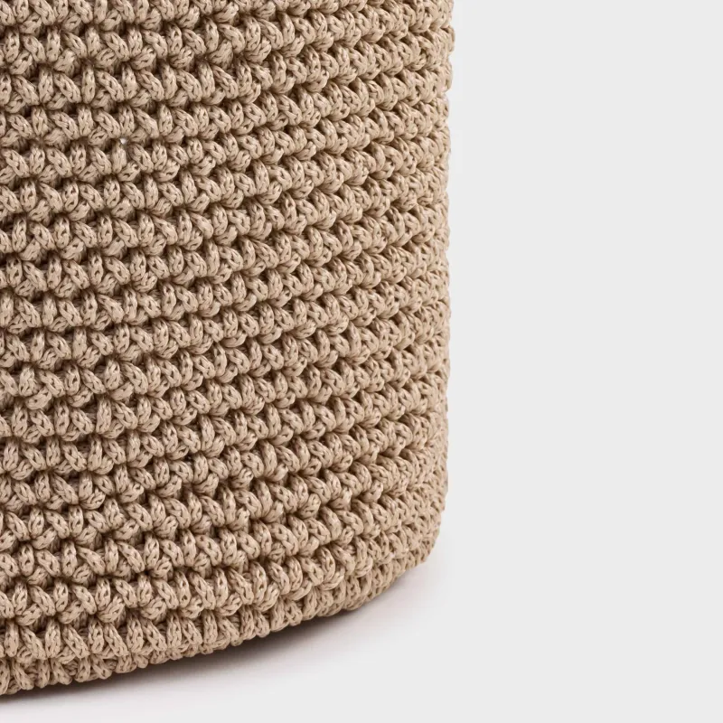 Корзина для хранения, 16х19 см, плетеная, с держателем, полиэстер, круглая, коричневая, Bolsa, image-3