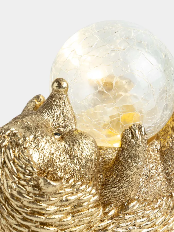 Статуэтка с подсветкой, 13 см, Еж, Hedgehog gold, image-1