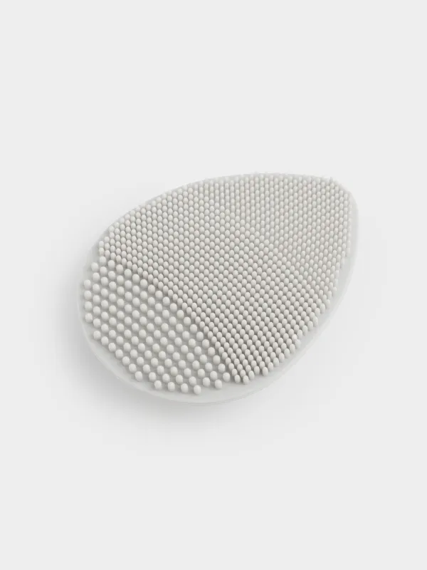 Щетка для очищения лица, 9 см, массажная, на присоске, силикон, серо-голубая, Капля, Manny, image-1