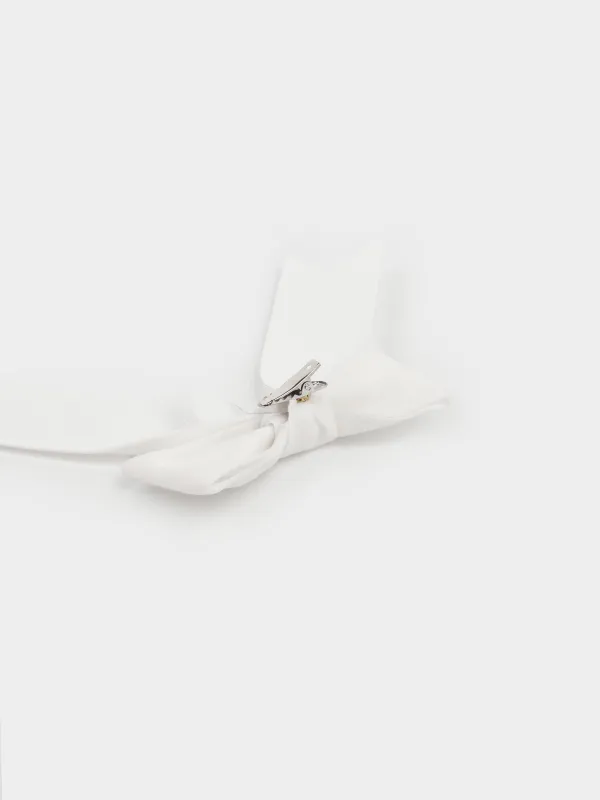 Украшение декоративное, 15х18 см, на клипсе, полиэстер, молочное, Бант, Bow velvet, image-3