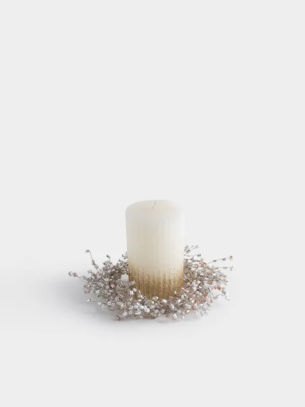 Венок для свечи, 16 см, Серебристые кристаллы, Crystal decor, image-2
