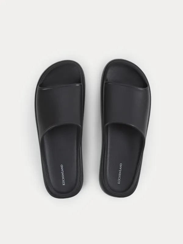 Тапочки женские, ЭВА, черные, Hinell, image-1