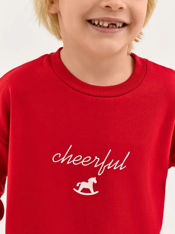 Комплект детский, домашний, р. 98 см, полиэстер/вискоза, красно-белый, Jodie-k, image-1