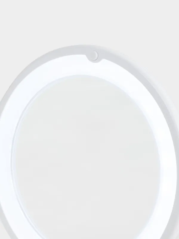 Зеркало подвесное, 19/12 см, увеличительное, с подсветкой, на присоске, пластик, белое, Mirror, image-3