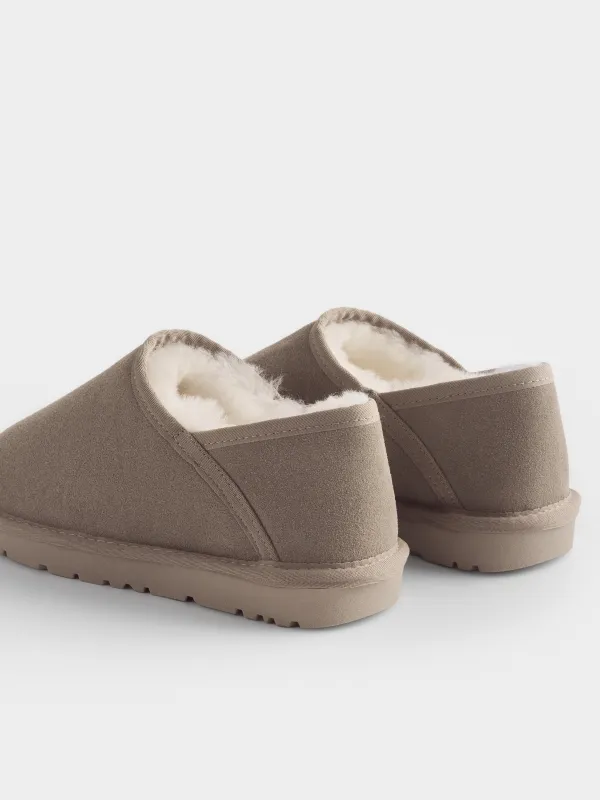 Угги короткие из замши и подкладкой из шерсти, Suede, image-5
