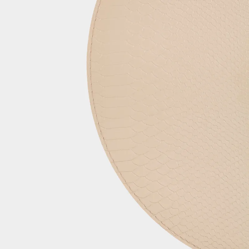 Салфетка под приборы, 38 см, полиуретан, круглая, бежевая, Змеиная чешуя, Rock, image-2