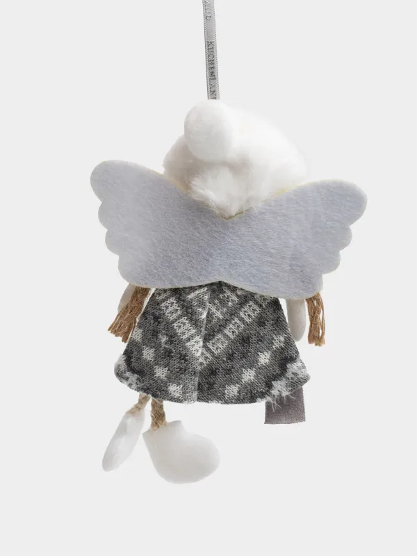 Игрушка елочная, 23 см, полиэстер/пенопласт, белая, Девочка в шапке и шарфе, Sweet girl, image-1