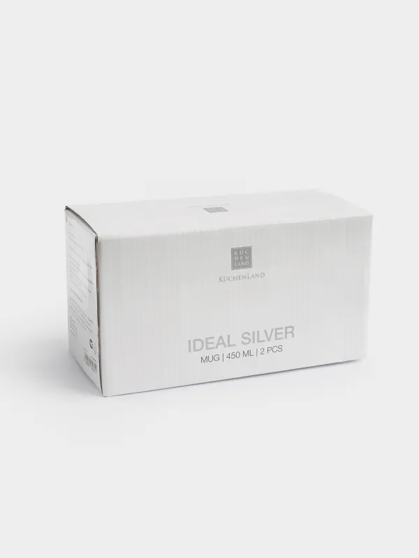 Кружка, 450 мл, 2 шт, фарфор F, белая, Ideal silver, image-6