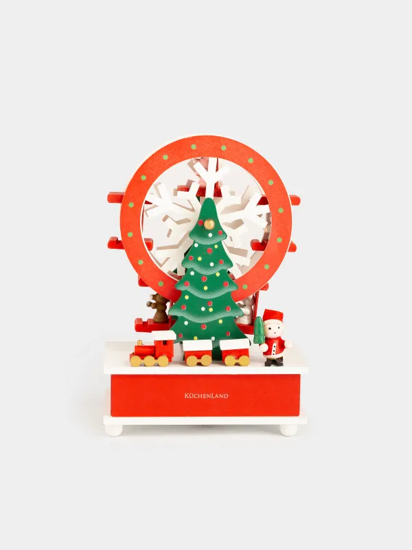 Статуэтка музыкальная, 20 см, заводная, Карусель-елка, Christmas style, image-0