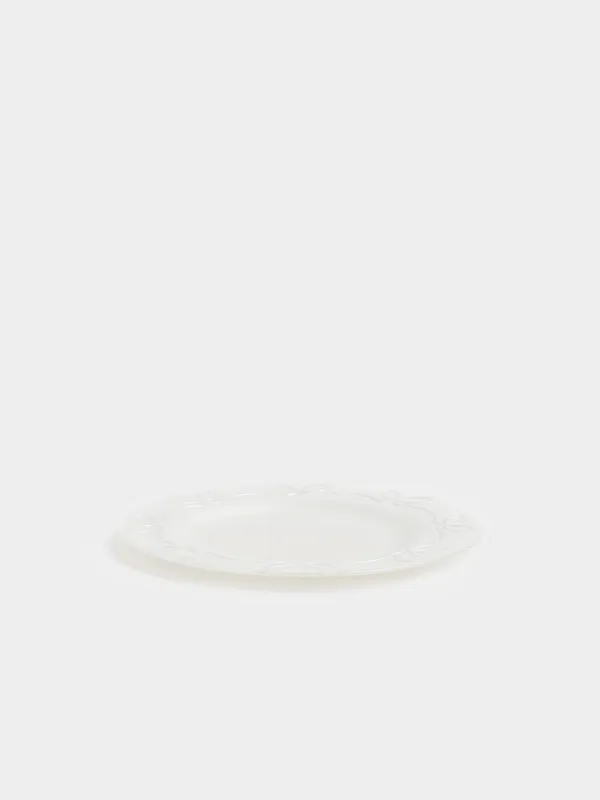 Тарелка обеденная, 28 см, стекло, белая, Банты, Bows pattern, image-2