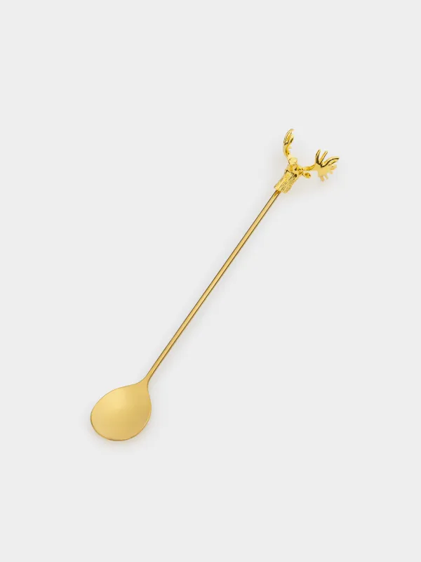 Ложка десертная, 20 см, 2 шт, сталь, золотистая, Лось, Moose story, image-2