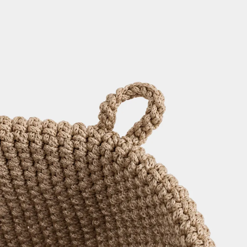 Корзина для хранения, 16х19 см, плетеная, с держателем, полиэстер, круглая, коричневая, Bolsa, image-2