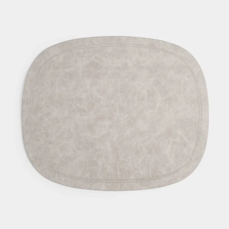 Салфетка под приборы, 33х40 см, ПВХ, фигурная, светло-серая, Rock