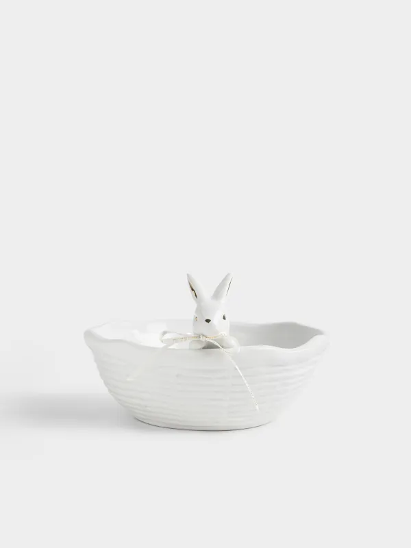 Салатник с декором, керамика D, Rabbit gold, image-0