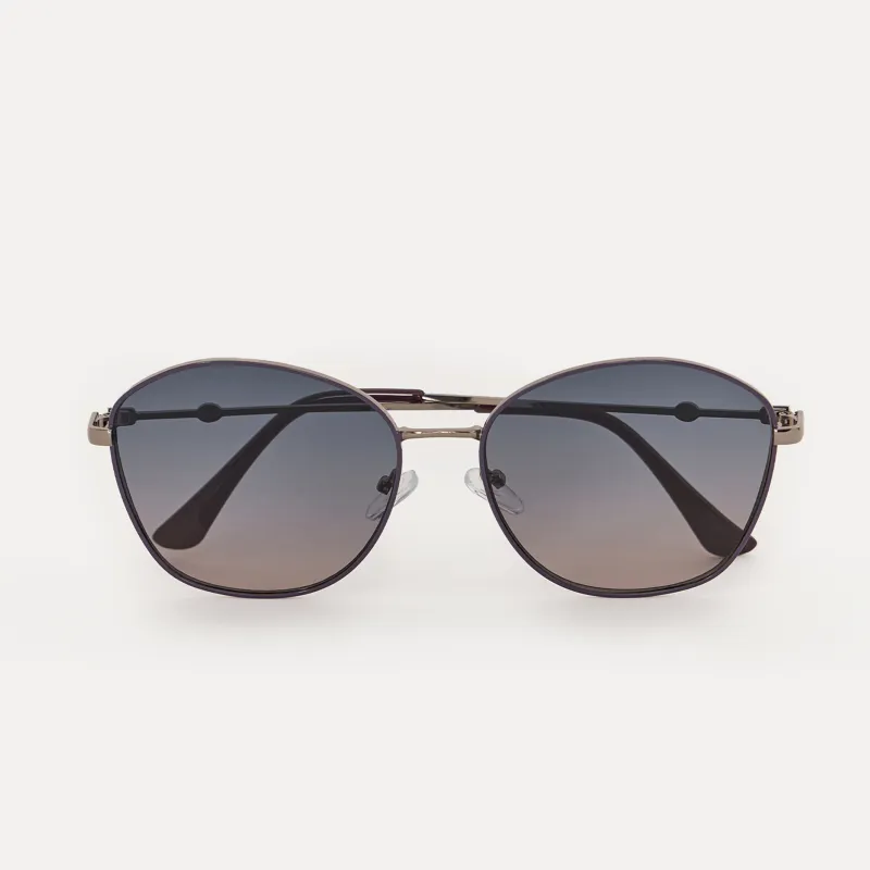 Очки солнцезащитные, металл/пластик, круглые, фиолетовые, Round