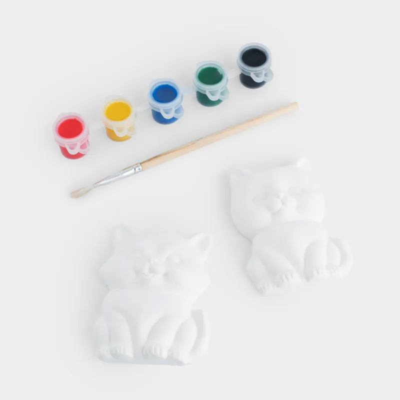 Набор для творчества, 2 пр, гипс, роспись, Кошечка и лисенок, Creative, image-1