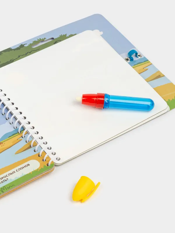 Раскраска водная, 19x19 см, 10 л, многоразовая, с маркером, картон, Зоопарк, Creative aqua, image-6