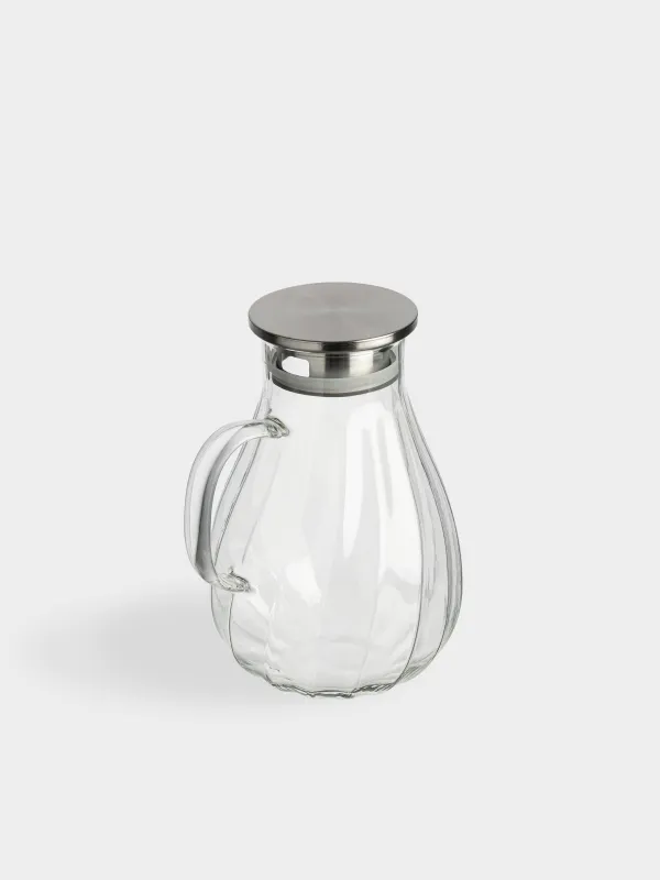 Кувшин, 1,8 л, с крышкой-фильтром, стекло Б/сталь, Ledge, image-1