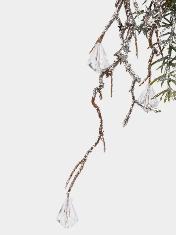 Украшение декоративное, 33 см, подвесное, Заснеженная хвоя, Conifer crystal decor, image-2