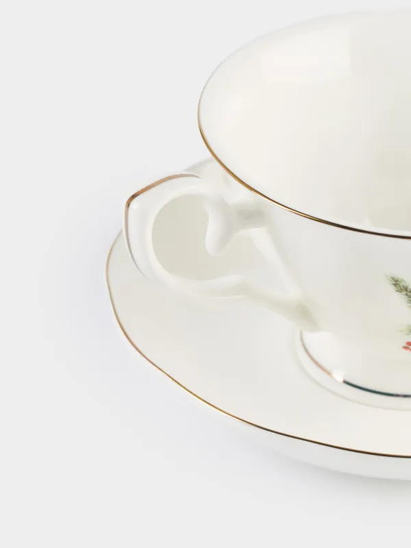 Пара чайная, 1 перс, 2 пр, 180 мл, фарфор F, белая, Лошадка с бантом, Christmas miracle classic, image-5