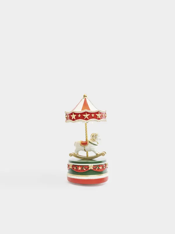 Статуэтка музыкальная, 18 см, с подсветкой, Карусель, Christmas style, image-0