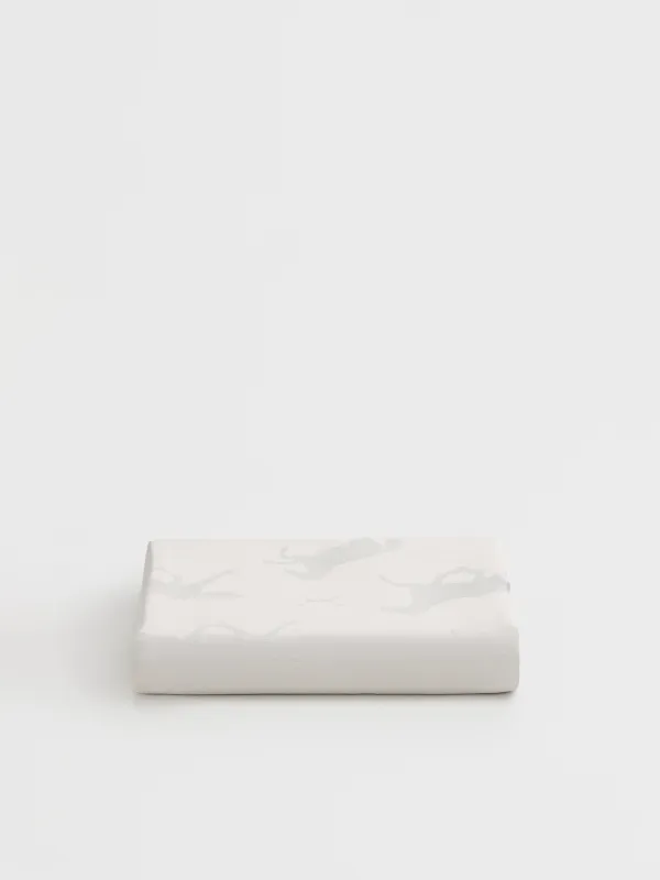 Скатерть, 160х160 см, жаккард, полиэстер, серо-бежевая, Лошади, Graceful horses, image-6