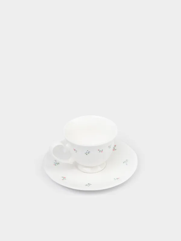 Пара чайная, 2 перс, 4 пр, 180 мл, фарфор N, белая, Нежные цветы, El floria, image-2