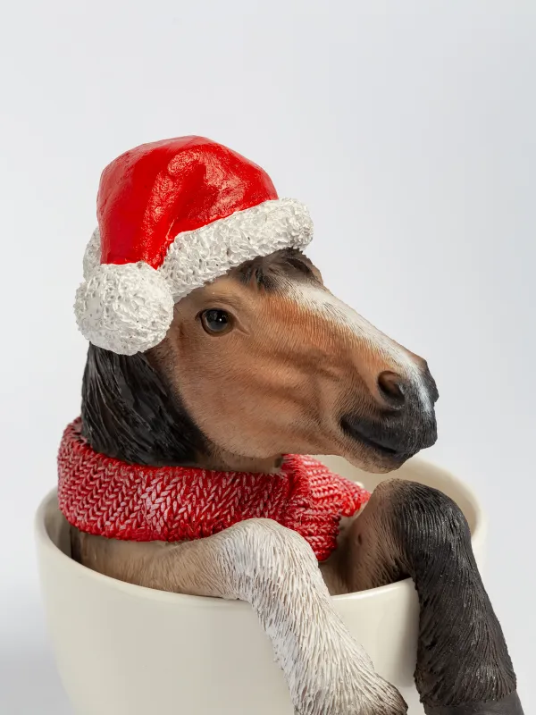 Статуэтка, 15 см, Лошадь в кружке, Horse christmas, image-2