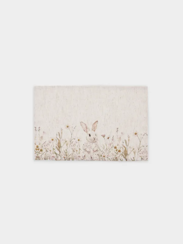 Салфетка под приборы, 30х45 см, Bunny in flowers, image-0