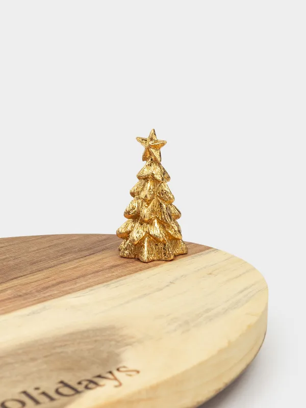 Блюдо сервировочное, 25х18 см, на ножках, дерево/полирезин, овальное, Елка, Noble tree, image-3