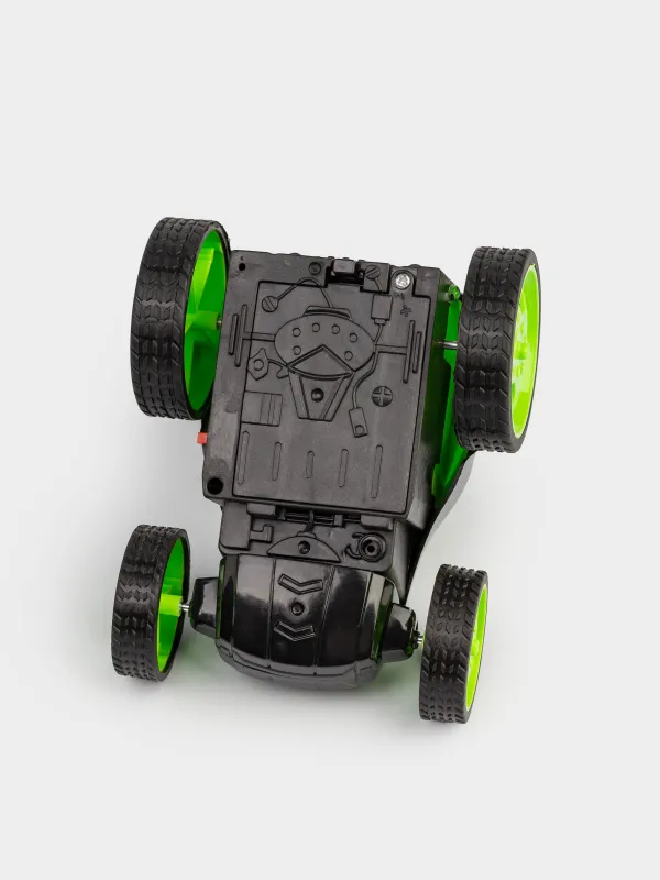 Игрушка, 12х11 см, радиоуправляемая, пластик, зеленая, Машина-перевертыш, Kids cars, image-3