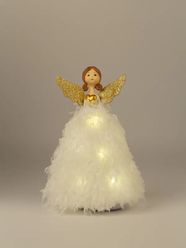 Изделие декоративное, 24 см, с подсветкой, полиэстер/пластик, бело-золотистое, Angel figurine, image-5