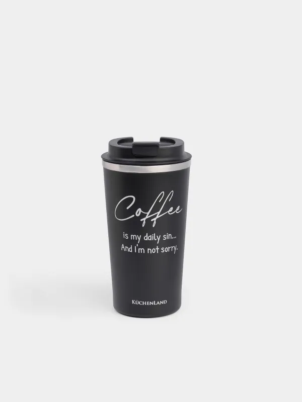 Термокружка, 450 мл, с надписью, Coffee time, image-0