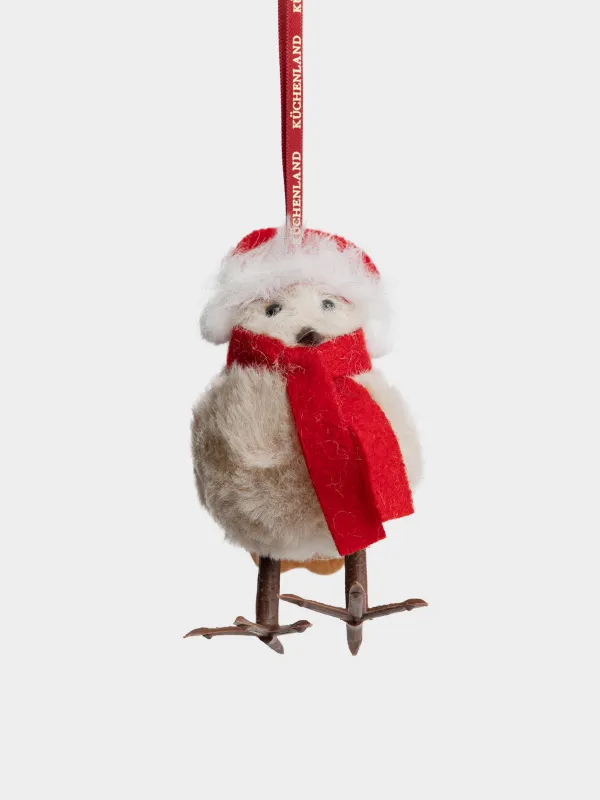 Игрушка елочная, 10 см, Птенчик в шапке, Figure Christmas Fuzz, image-1