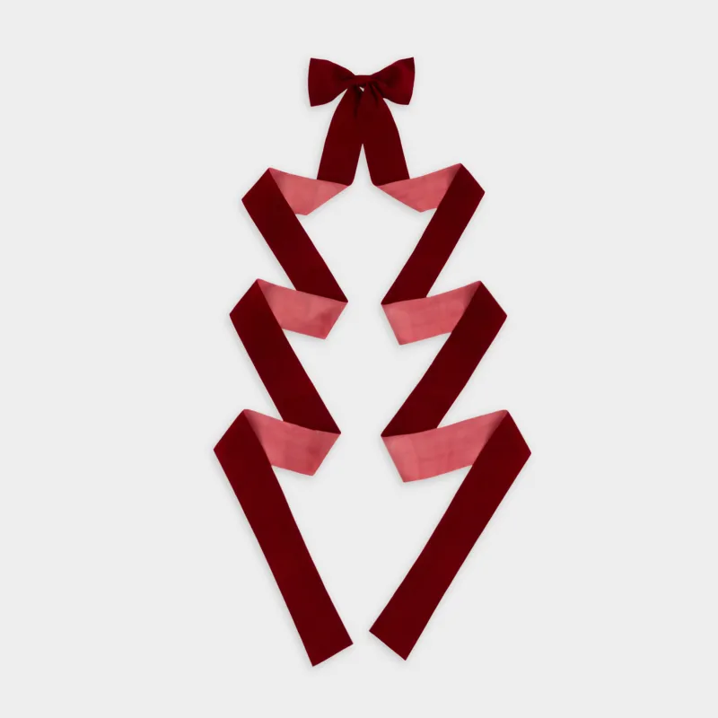 Украшение декоративное, 45x270 см, полиэстер, красное, Бант, Bow velvet