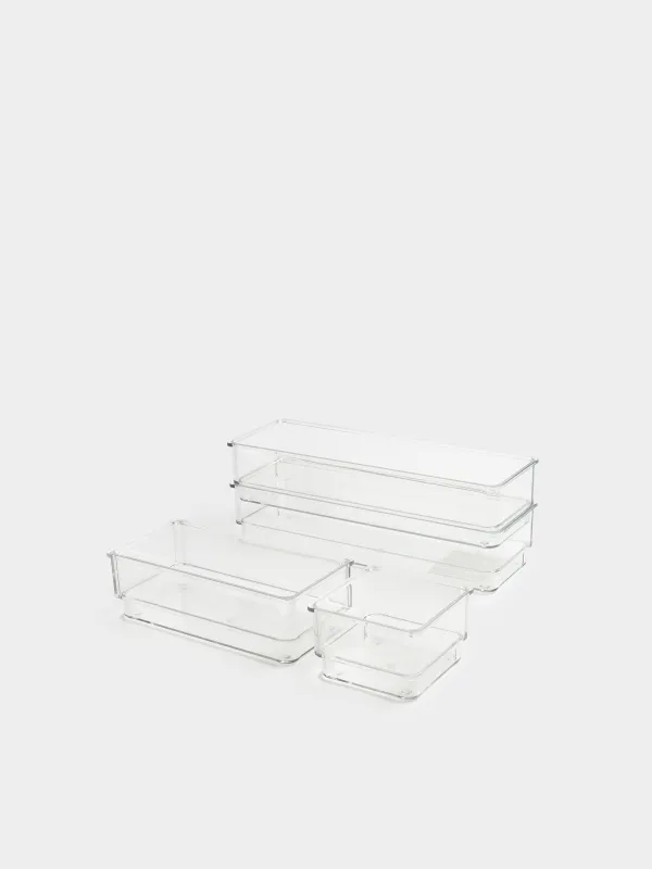 Набор ящиков-органайзеров, 4 шт, пластик, Basic, image-2
