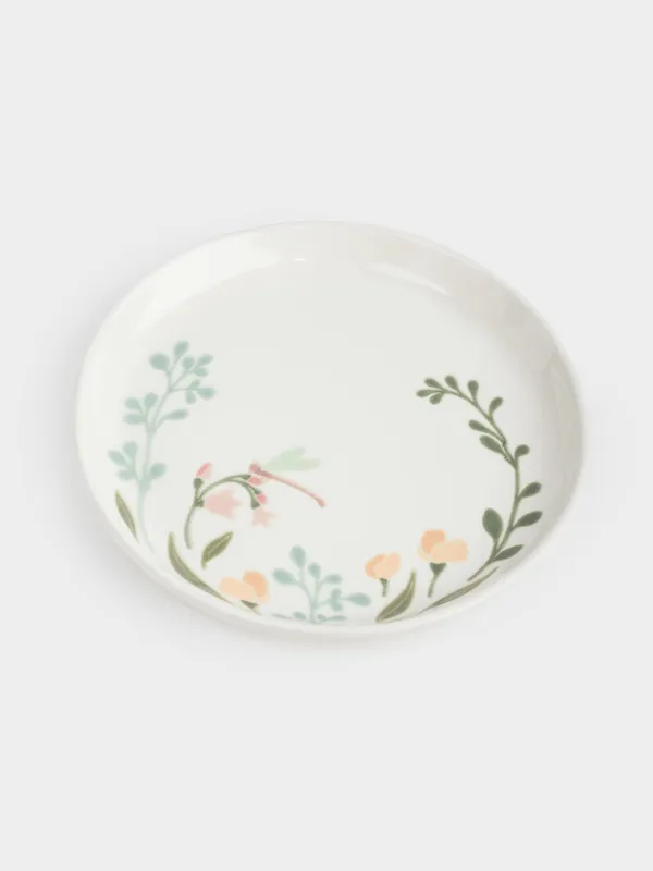 Тарелка закусочная, 21 см, керамика, молочная, Полевые цветы, Meadow speckled, image-1