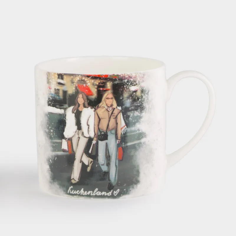 Кружка, 500 мл, фарфор F, Девушки с покупками, Christmas city