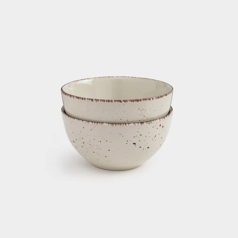 Тарелка суповая, 14х7 см, 2 шт, керамика, бежевая, в крапинку, Speckled