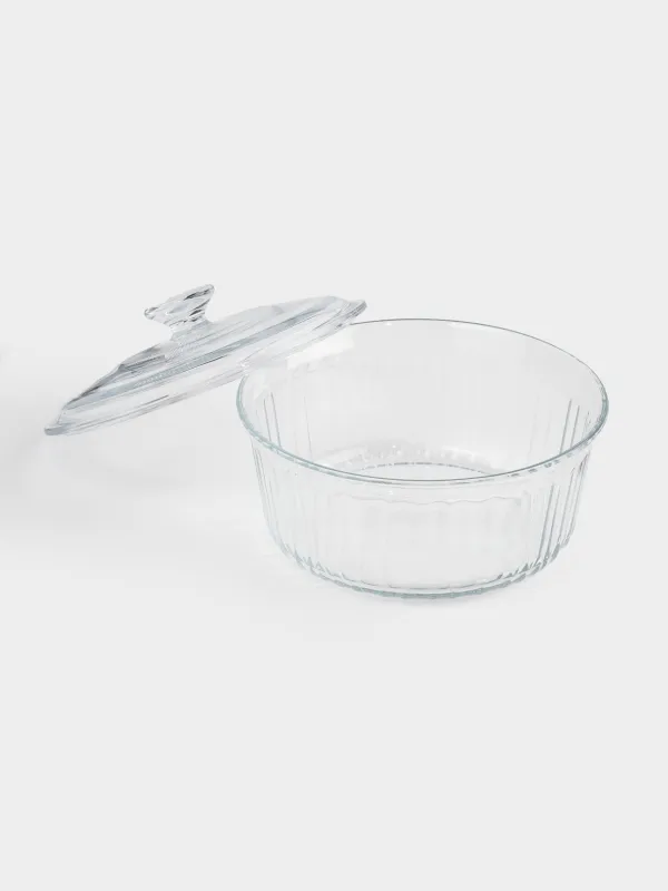 Форма для запекания, 22 см, 2,2 л, с крышкой, стекло Т, круглая, Cook ribbed, image-5