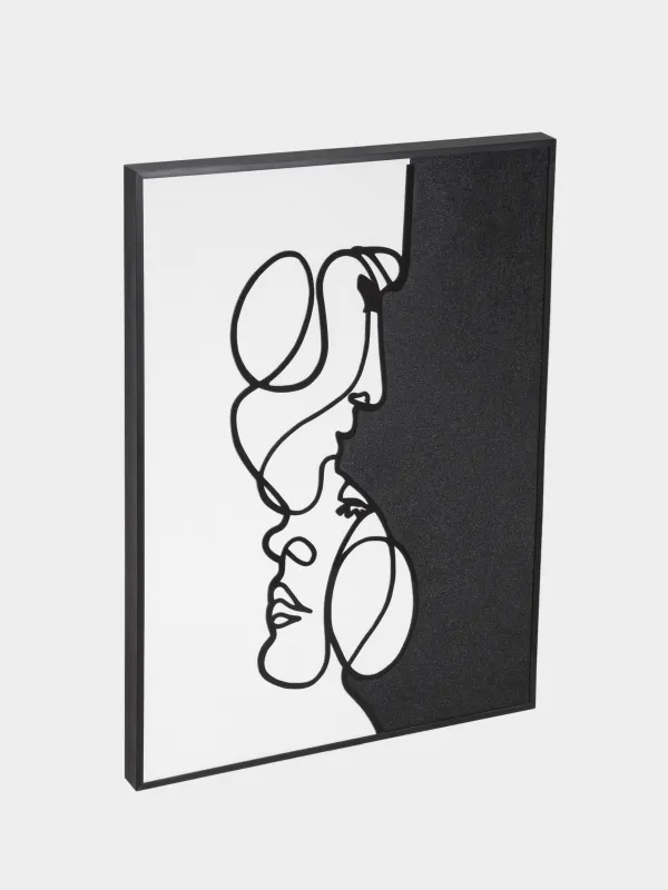 Картина в раме, 60х80 см, холст, черно-белая, Лица, Face, image-4