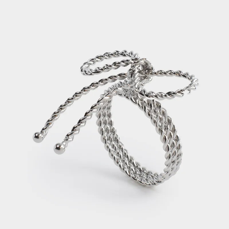 Кольцо для салфеток, 7 см, металл, серебристое, Бант, Bow silver