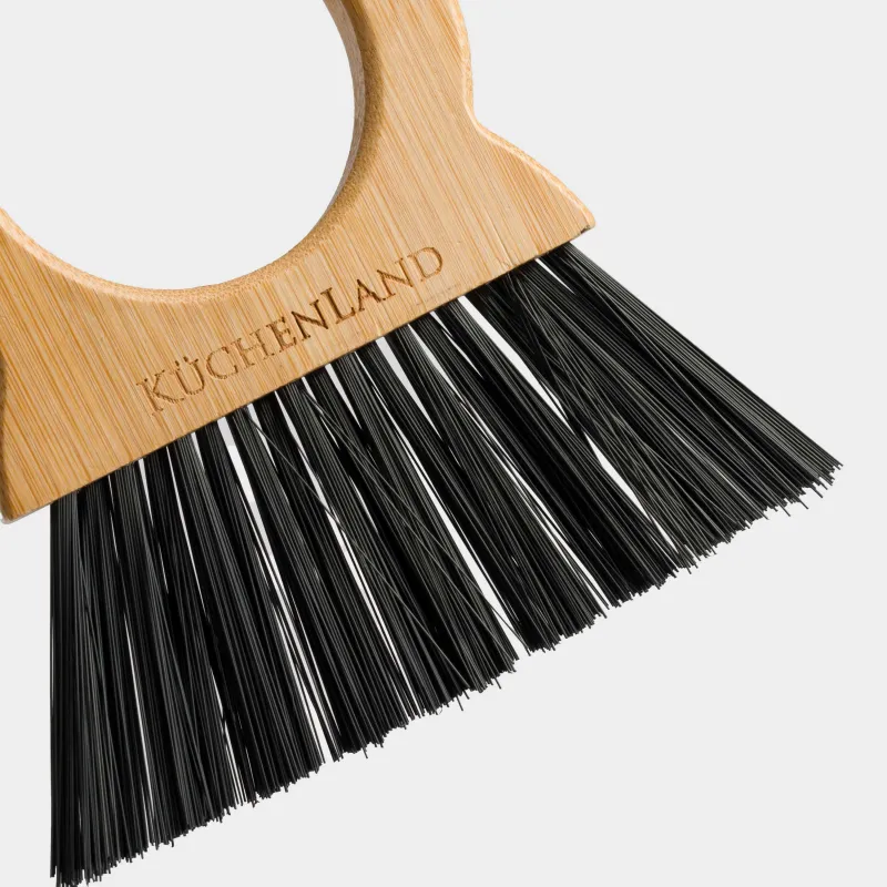 Щетка для мусора, с совком, 20 см, бамбук/пластик, с круглой ручкой, черная, Black clean, image-5