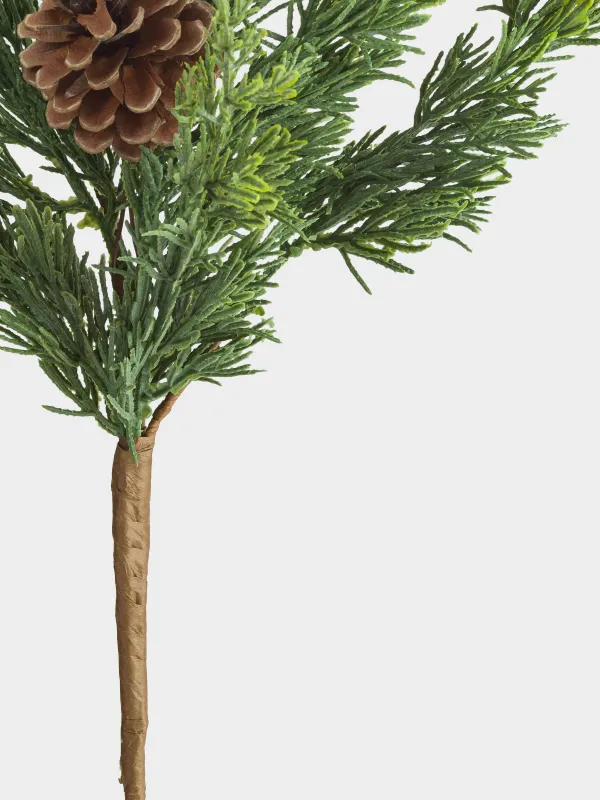 Ветка декоративная, 91 см, полиэтилен/пенопласт, Хвоя с шишками, Conifer decor, image-2