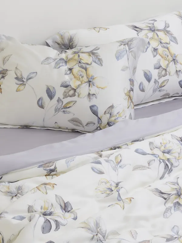 Постельное белье, евро, тенсель, Цветы магнолии, Tencel, image-3
